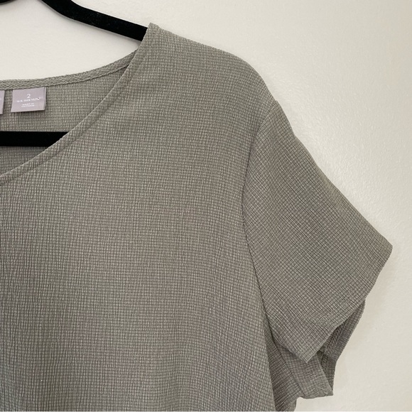 Chico's | Sage Green Short Sleeve Top | Size 2 (12-14) - Picture 4 of 10